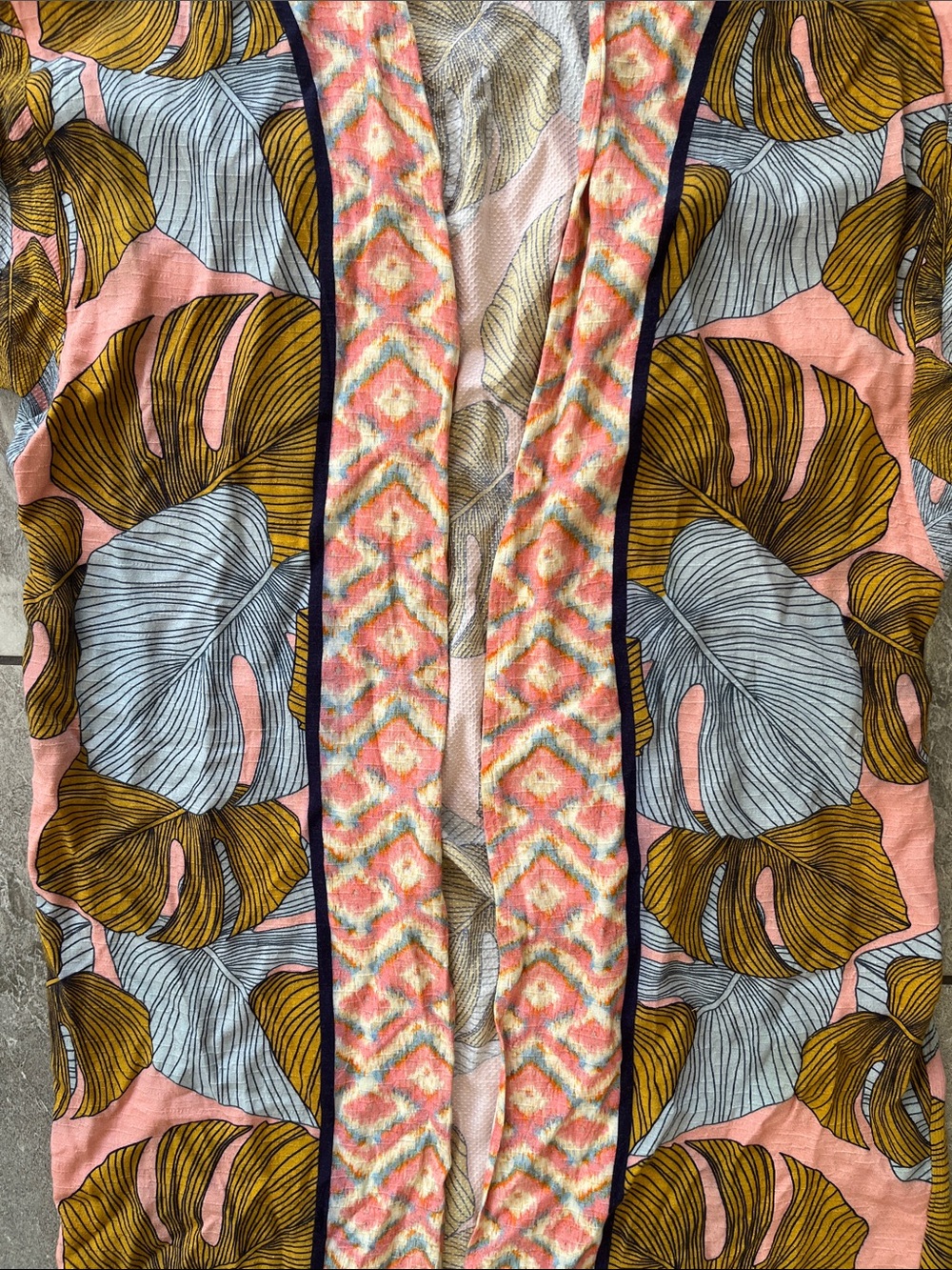 🤍 Bl^nk London Blank Sophia Kimono One Size 100% Viscose Palm Print Tropical - Picture 6 of 10
